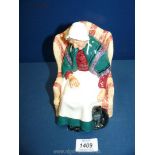 A Royal Doulton figurine of a sleeping old woman with her cat titled 'Forty Winks', no: HN1974.
