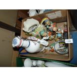 A small quantity of china including Mexican bird jug, bird salt shaker and pig salt dish,