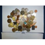 Miscellaneous foreign and English coinage.
