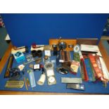 A quantity of miscellanea including; bookmarks, inkwells, boxed Bible and Hymns set, pipes,