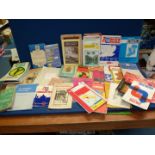 A box of maps (various including OS, vintage, Europe etc.) and Guide books.