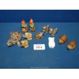 A quantity of Wade Whimsies including tortoise, two squirrels, two hedgehogs,