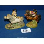 Two small collectible Thelwell figurines, 1986 and 1983.