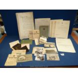 A quantity of World War II related items including a war cookery book, photos, ration books etc.