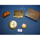 A small quantity of miscellanea to include; metal cigarette box, compacts,