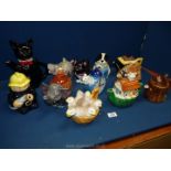 A quantity of ornamental teapots mostly designed by Bob Harvey including Noah's ark, cats, dogs,