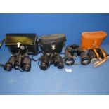 Four pairs of binoculars to include Boots Pacer 8 x 300, Prinz 16 x 50,