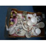 A quantity of china including; Welsh Commemorative cups & saucers, Poole plates, Aynsley posy,