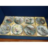 Eight decorative Chinese display plates by Imperial Jingdezhen porcelain including;