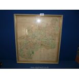 A framed map of Gloucester, 19" x 21 1/2".