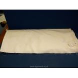 A quantity of Curtain fabric in plain cream satin, extra wide width,