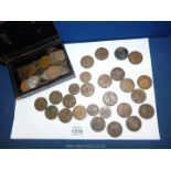 A quantity of old pennies; 45 pre 1900's earliest being 1862 & 1867,