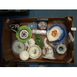A quantity of china to include; Old Royal Worcester pin dish with flower (chip to rim),