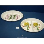 Two Portmeirion 'The Botanical Garden' oval serving dishes. 11" x 7".
