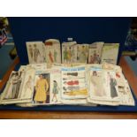 A box of vintage sewing patterns to include; Vogue, Couturier Design, Vogue Americana, Butterick,