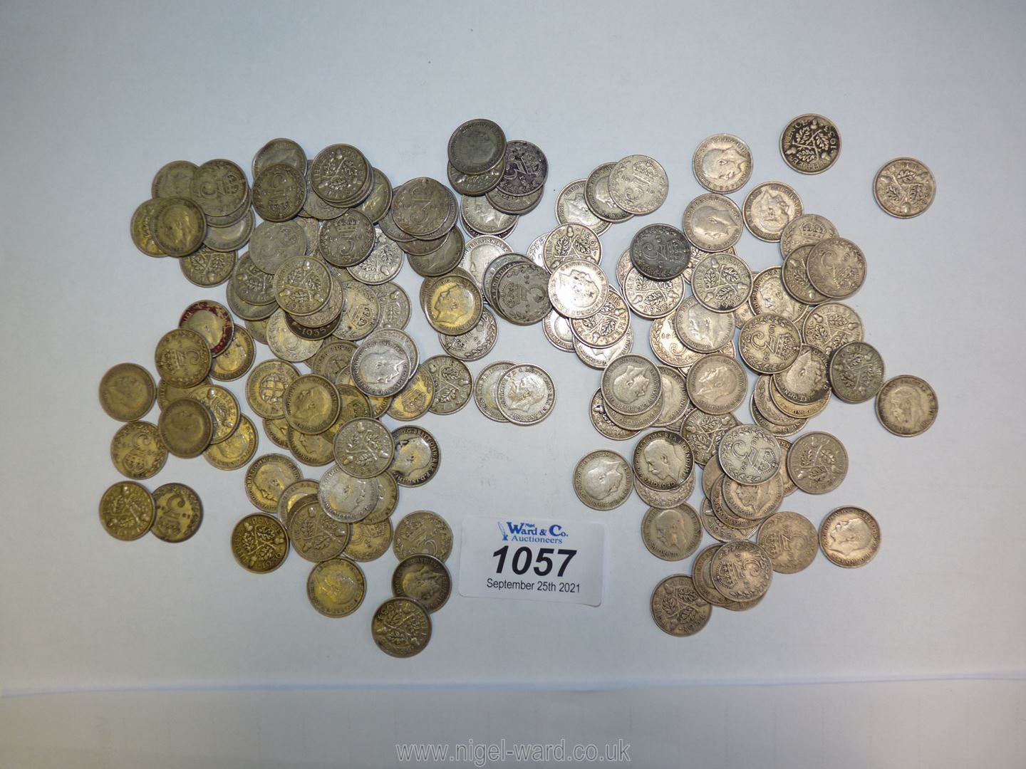 Approx. 150 George V threepence pieces.