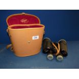 A cased pair of Vesper binoculars; Superfield 7 x 50 field 7.1 no: 07704. (case worn).