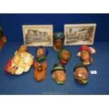 A quantity of Bossons head plaques including native Americans, men with turban,