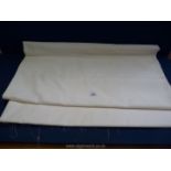 A quantity of Curtain fabric in plain cream satin, extra wide width,