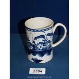An 18th Century/early 19th Century blue & white English hand painted coffee can.