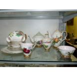 A Paragon Teaset including coffee pot, six cups & saucers, sugar bowl and milk jug.