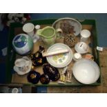 A quantity of china to include; Limoges part dressing table set, pots, tureen & saucer, ashtray,