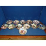 Twelve Royal Worcester plates, Legends of Love Collection.