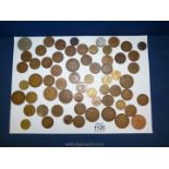 A quantity of English coins to include; 1897 one shilling, farthings 1875-1946, pennies 1932-1965,