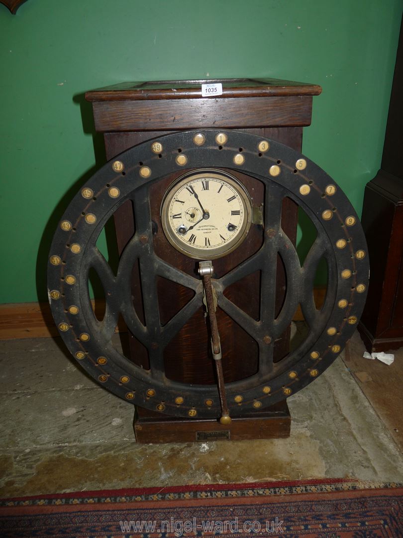 An early 20th century International Time Recording Co. Ltd. London wheel.