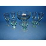 Miscellaneous modern glass to include; large footed bowl, wine glasses, etc.