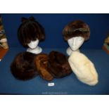 A quantity of fur hats including white fur by Potter Gilmore, Worcs, Mitzi Lorenz of London etc.