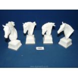 Four Royal Worcester equine studies horse head figurines; 'Chronos', 'Pyroeis',