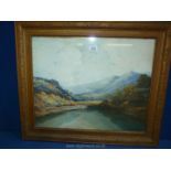 An Oil on canvas by G.A. Hall of The River Dee, signed lower right, 27 1/4" x 23".