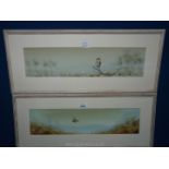 Two framed and mounted Watercolours; one of Woodcock in flight,