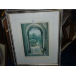 Italian Garden, framed and mounted Ltd. Ed. Print 319/500, by V. Charlesworth.