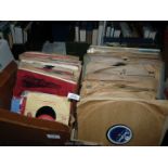Two boxes of records to include 78's including; Thomas Fats Walter, Larry Cross,