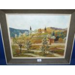 An Oil on canvas scene in Cyprus, signed Hutchen Holland.