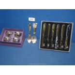 Six EPNS teaspoons, six silver plate teaspoons,