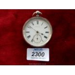 A 935 silver pocket watch inscribed J. Haselhurst, Weston-super-Mare, Swiss made.