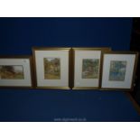 Four framed and mounted Prints to include The Bluebell Hill 1909, The South Border 1903,