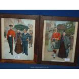 A pair of wooden framed prints titled 'Her Son's and The Empires' and 'His Proudest Moment'.