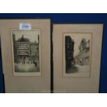 Two framed and mounted Walter Edwin Law Etchings,