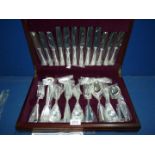 A wooden boxed set of Sheffield silver plated Cutlery (as new)