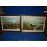 Two Highland cattle Prints originally painted by H.R.