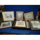 A quantity of framed prints.