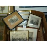 A quantity of prints including Hereford Cathedral, Stoke Edith, nursery rhymes etc.