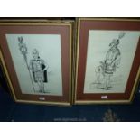 Two framed and mounted prints of Roman soldiers
