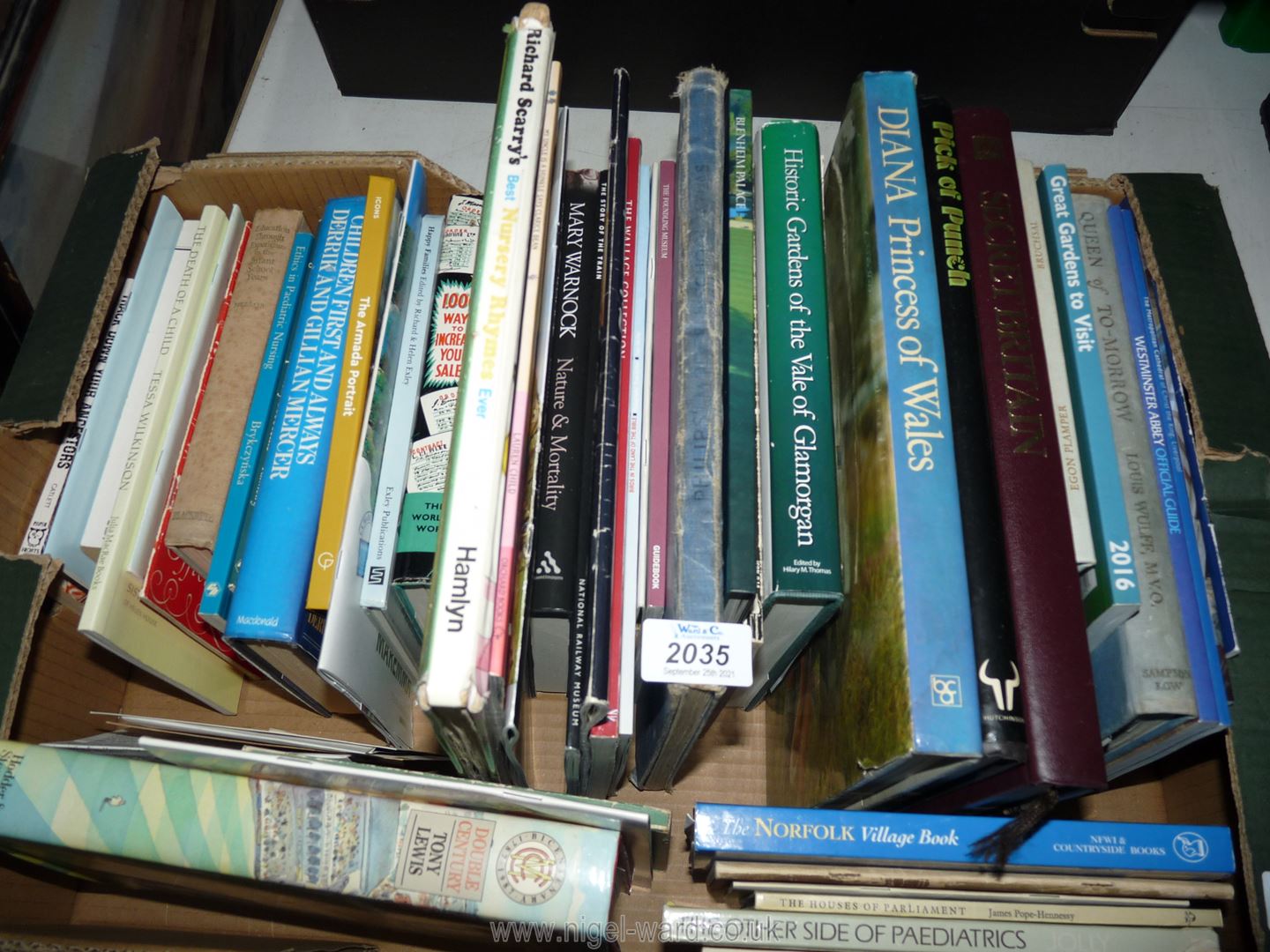 A box of books to include; Garden Visits, Secret Britain, etc.