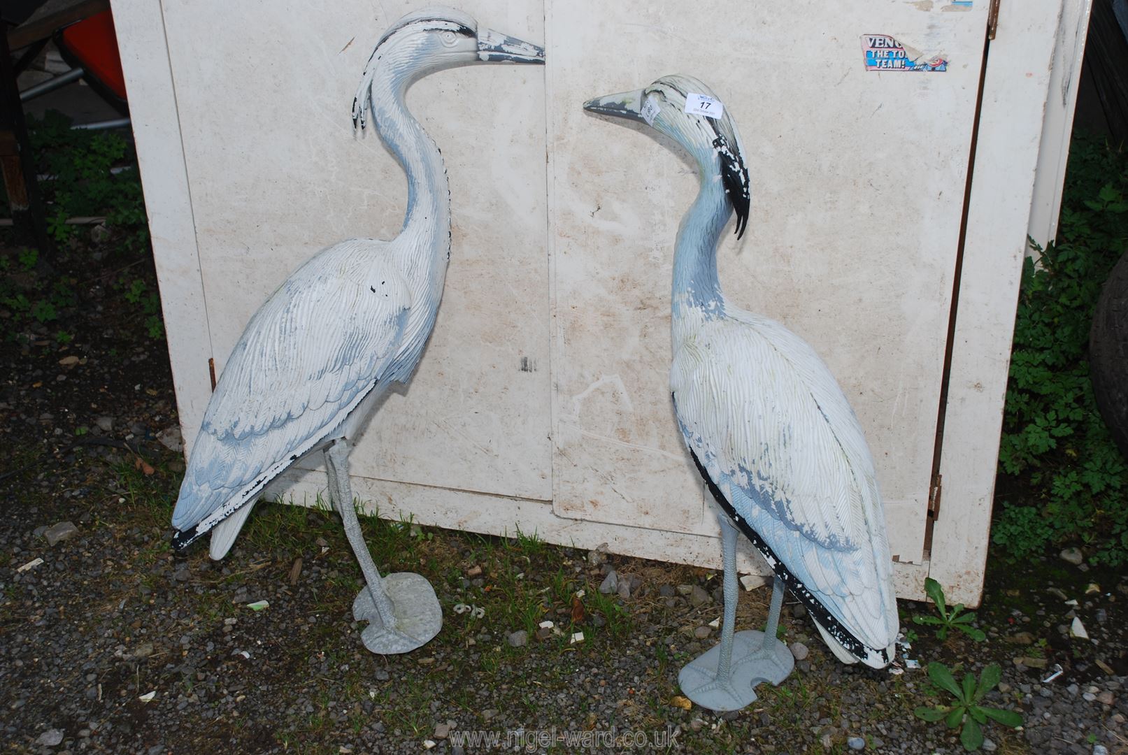 A pair of plastic Herons 29" high.