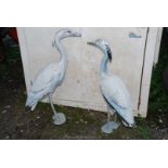 A pair of plastic Herons 29" high.